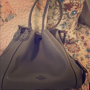 Gently used grey coach shoulder bag